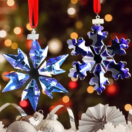 Miniatura 13 de Adorno de árbol de Navidad de edición Maxistal 2024, copo de nieve de cristal con estrella, adorno para árbol de Navidad, decoración para el hogar
