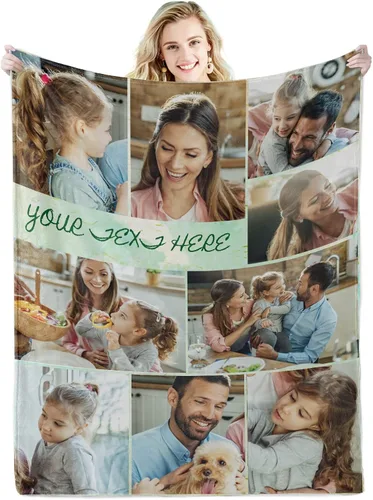Miniatura 8 de Abybela Manta personalizada con texto fotográfico para regalos de parejas, manta personalizada con imagen, regalos para novio, novia, esposa, Foto-3