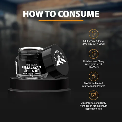 Miniatura 8 de Resina de Shilajit del Himalaya Puro 45 Días Seco al Sol y Grado Oro de Shilajit por Encima de 17000 Pies Purificado y Orgánico, Más de 85