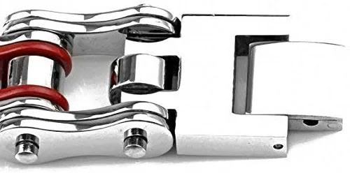 Miniatura 4 de Brazalete LEADCIN de acero inoxidable para hombre, diseño de cadena de bicicleta