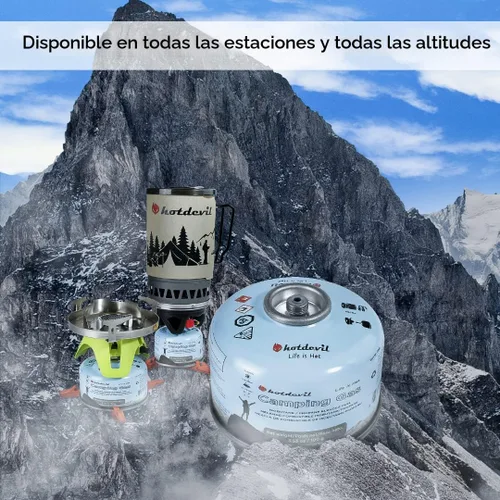 Miniatura 6 de Hotdevil Recipiente de combustible de isobutano de 100 gramos para estufa de camping Recipiente de combustible de butano y propano para camping