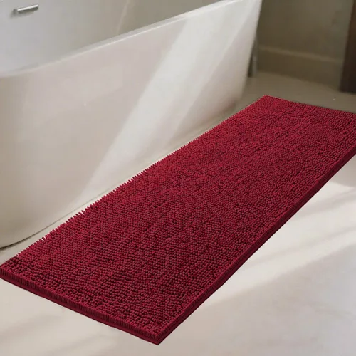 Miniatura 8 de Alfombras de baño 47x17 pulgadas, súper absorbentes, suaves, gruesas, lavables a máquina, alfombra de baño de chenilla, antideslizante para piso