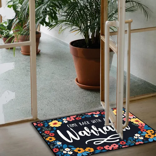 Miniatura 4 de Divertidos felpudos personalizados vienen con una garantía: 31.5 x 20 pulgadas, tapete de bienvenida antideslizante para interiores