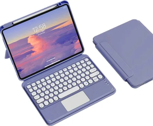 Miniatura 15 de Funda con teclado para iPad mini6 con panel táctil horizontal o vertical, magnética, desmontable, teclado BT transparente para iPad Mini 6ª Azul