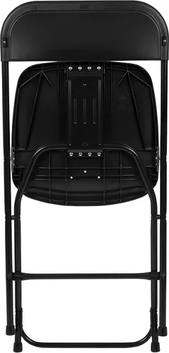 Miniatura 9 de EMMA + OLIVER Juego de 10 sillas plegables de plástico, capacidad de peso de 650 libras, silla plegable apilable ligera en color negro