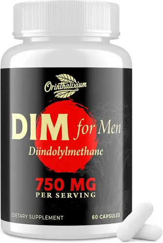 Orinthalixium DIM para Hombres 750MG – Equilibrio Hormonal, Apoyo al Estrógeno para Hombres, Suplemento DIM, Desintoxicación, Vitalidad y
