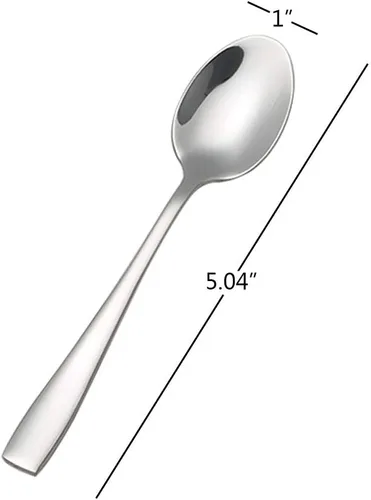 Miniatura 2 de Asking Cucharas de café Demitasse de 12 piezas, mini cuchara de café, 5.04 pulgadas Cuchara pulida espejo cubiertos, cucharas pequeñas de acero