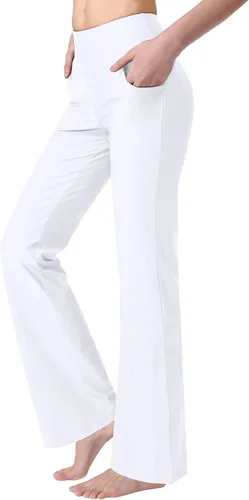 Miniatura 2 de Zeronic Pantalones de yoga con corte de bota para mujer con bolsillos, cintura alta, pantalones de entrenamiento para correr, control de abdomen