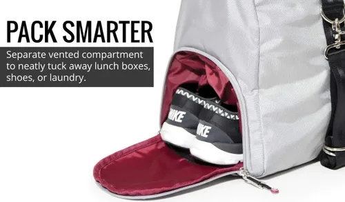 Miniatura 4 de Live Well 360 Bolsa de lona para gimnasio para hombres o mujeres Bolsa con zapatos, laptop y compartimento húmedo Bolsa de hombro perfecta