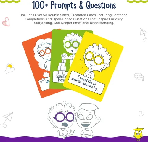 Miniatura 4 de Let's Talk - Tarjetas de inicio de conversación para niños, más de 100 indicaciones y preguntas para desarrollar inteligencia emocional