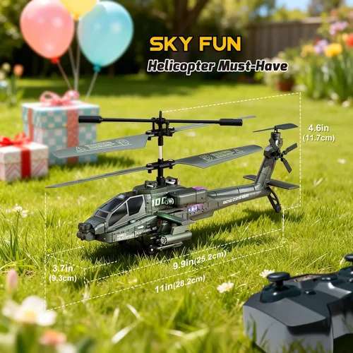 Miniatura 8 de XIKOTEC Helicóptero RC, Juguete de Helicóptero a Control Remoto para Niños, Principiantes y Adultos con Retención de Altitud, Giroscopio y Luz LED