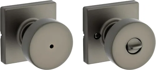 Miniatura 27 de Kwikset Pismo Manija de privacidad para puerta, para interiores, con cerradura, sin llave, con protección Microban, para baño y dormitorio, negro