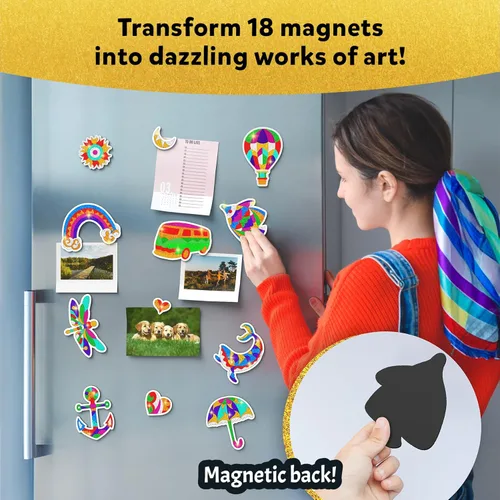 Miniatura 4 de Skillmatics Foil Fun - Bonitos patrones, 18 imanes de bricolaje sin desorden, actividad creativa colorida de fiesta, kits de manualidades, más de 60