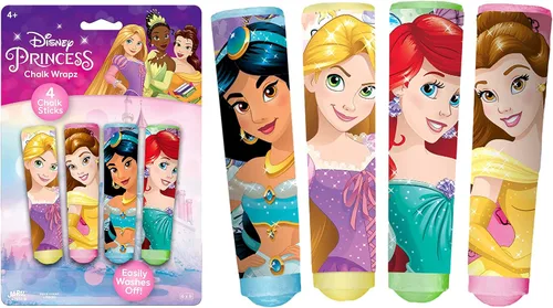 JA-RU Disney Princess - Bastones de tiza para acera (1 unidad), tiza para suelo y tabla, juguetes para exteriores, tiza gigante, juego de arte