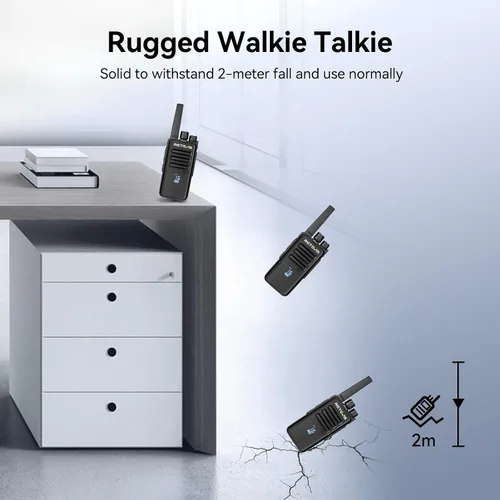 Miniatura 3 de Retevis RT68H Walkie Talkies de largo alcance, radio resistente de 2 vías con auricular, 1200 mAh, pantalla oculta, silenciamiento de 9 niveles