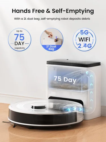Miniatura 2 de Lefant - Robot aspirador y fregona LiDAR, autovaciado de 75 días, succión potente de 6000 Pa, limpieza personalizada, mapeo del hogar, 140 minutos