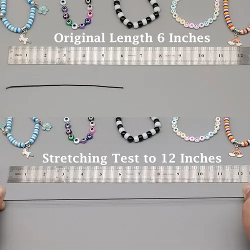 Miniatura 4 de Cuerda elástica para pulseras, 1 mm x 100,6 metros de cordón elástico resistente para hacer joyas, collares, cuentas - Negro