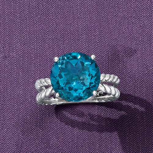 Miniatura 5 de Ross-Simons Anillo de topacio azul Londres de 6.75 quilates en plata de ley
