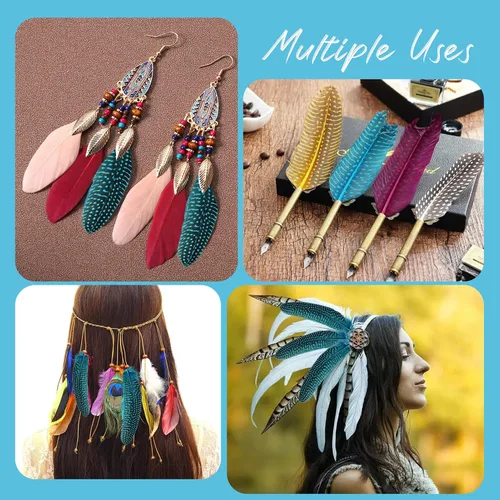 Miniatura 5 de Daieeparty 12 plumas de faisán a granel, plumas manchadas naturales para manualidades, decoración del hogar