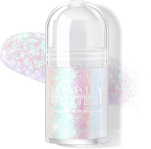 Miniatura 11 de HOSAILY Gel con Purpurina Negro Roll-on para Cara y Cabello, Pintura Facial con Purpurina Holográfica Camaleón que Cambia de Color para Halloween