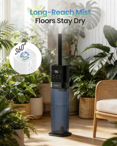 Miniatura 6 de Humidificador inteligente para habitación grande, humidificadores de 2.1 galón/8 litros para dormitorio con tubo extendido y luz nocturna, Azul
