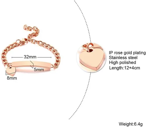 Miniatura 58 de Pulsera de barra para bebé: chapado en oro de 18 quilates, pulsera con placa de identificación personalizada para niños pequeños de mamá, nombre
