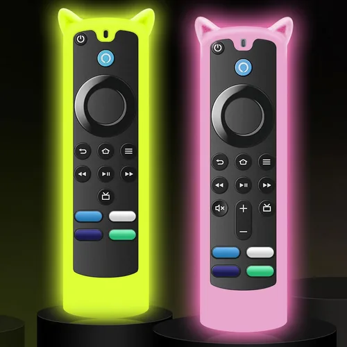 Miniatura 11 de Paquete de 2 fundas protectoras para control remoto, funda de silicona para control remoto que brilla en la oscuridad con cordón