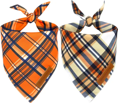 Miniatura 12 de Realeaf Bandanas para perros del 4 de julio, 2 unidades, bufanda reversible con bandera estadounidense para niños y niñas, tela duradera de primera