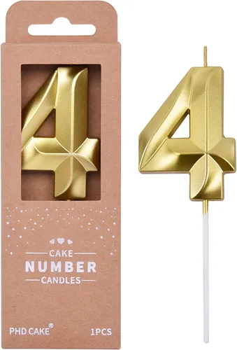 Miniatura 40 de PHD CAKE Velas de cumpleaños de 2 números de 7 cm de oro con diamantes, velas de número dorado, velas de número para pastel, celebración de fiesta