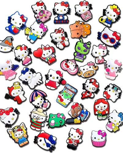 Miniatura 2 de Qnilasom 35 dijes para zapatos de PVC para decoración de pulsera accesorios Kawaii para niñas niños adolescentes adultos recuerdos de fiesta No No