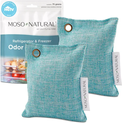 Miniatura 10 de Moso Natural Eliminador de olores para refrigerador y congelador. Vida útil de dos años. Más potente que el bicarbonato de sodio. Absorbente