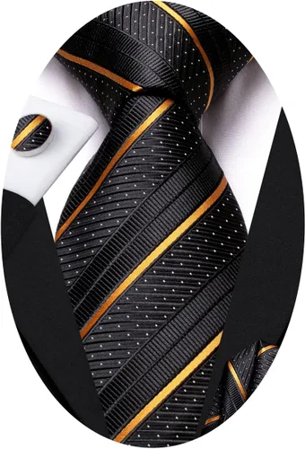Hi-Tie Corbata clásica de cachemira para hombre con pañuelo y gemelos a cuadros