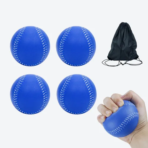 Pelotas de béisbol de espuma, 9 pulgadas de pelotas de béisbol suaves de entrenamiento pelota de estrés con bolsa de cordón