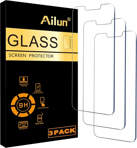 Ailun Protector de pantalla para iPhone 14 Plus/iPhone 13 Pro Max [pantalla de 6.7 pulgadas], 3 unidades de vidrio templado compatible con fundas
