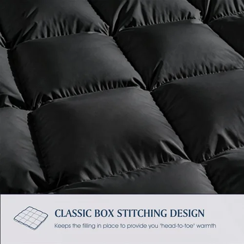 Miniatura 4 de Blue Ridge Home Fashions - Edredón sintético de microfibra para todas las estaciones, relleno de poliéster hipoalergénico, Algodón, Negro, King