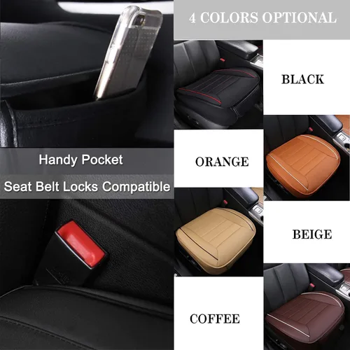 Miniatura 6 de Funda para asiento delantero de automóvil, cojín de ajuste universal, transpirable, antideslizante, para automóvil, camión, oficina, piel sintética