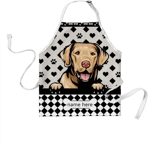 Miniatura 28 de Delantal lindo de lunares de perro personalizado Peeking Dog Boxer, Boxer-2