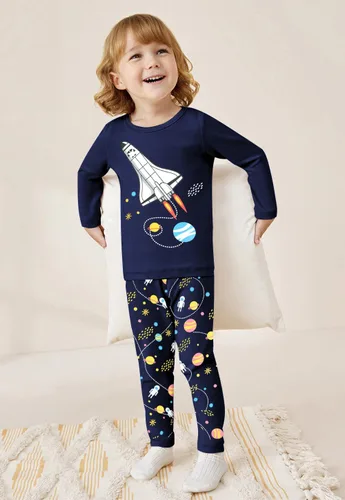 Miniatura 84 de Little Hand Pijamas para niños pequeños, Monster Truck 100% algodón, dinosaurio para niños, 2 piezas, ropa de dormir, conjuntos de ropa de dormir