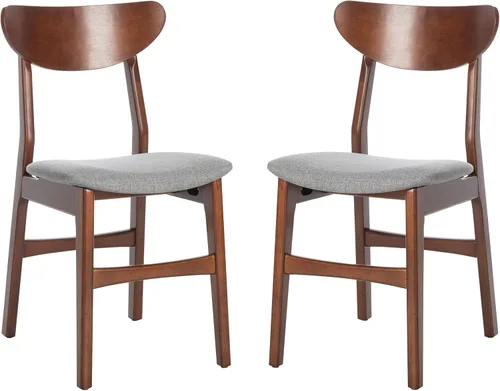 Miniatura 16 de SAFAVIEH Furniture Lucca - Juego de 2 sillas de comedor retro, color negro, madera, diseño tapizado de mediados de siglo, ideal para comedor, Cojín