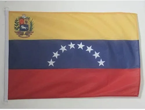 Bandera de Venezuela 2' x 3' para exterior - Banderas venezolanas 35.4 x 23.6 in - Banner 2x3 ft Tejido Poliéster con anillos - AZ FLAG