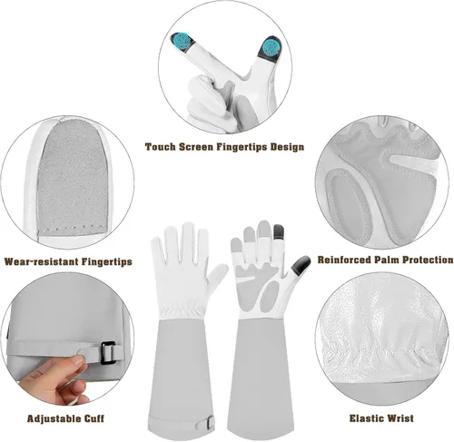 Miniatura 2 de Guantes largos de jardinería para mujeres/hombres, guantes de poda de rosas a prueba de espinas, guantelete resistente, el mejor regalo de jardín