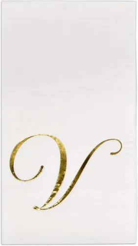 Miniatura 19 de Gift Boutique 100 Servilletas Doradas con Monograma para Invitados Letra B Paquete de Papel Desechable Elegante de Lámina Dorada Metálica Servilleta