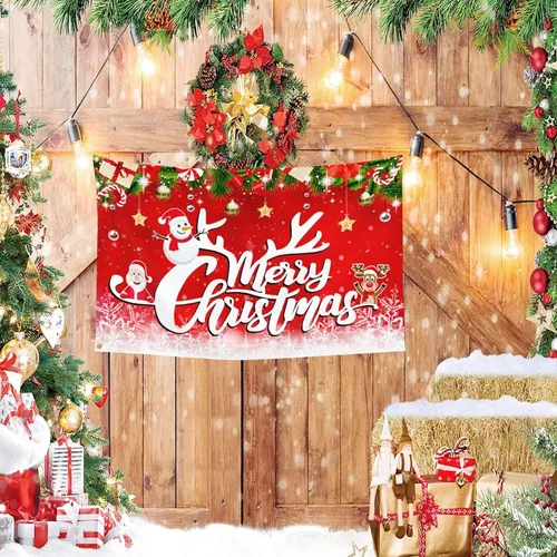 Miniatura 4 de Banderas de Navidad de 3 x 5 para exteriores, decoraciones navideñas divertidas para patio, banderas de patio para exteriores, de doble cara