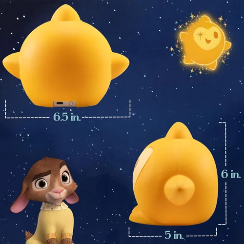 Miniatura 7 de Disney Wish Squishy Light, luz nocturna para niños, lámpara USB, funciona con pilas, regulable, luz de estrella ideal para dormitorio, sala