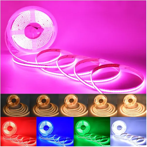 Miniatura 13 de Tira de Luz LED RGB COB 32.FT/10M (2 Rollos de 16.4FT/5M), Tira LED COB Ancho 10mm/5760 LEDs, Tira de Luz LED Cambiante de Color 24V con Control