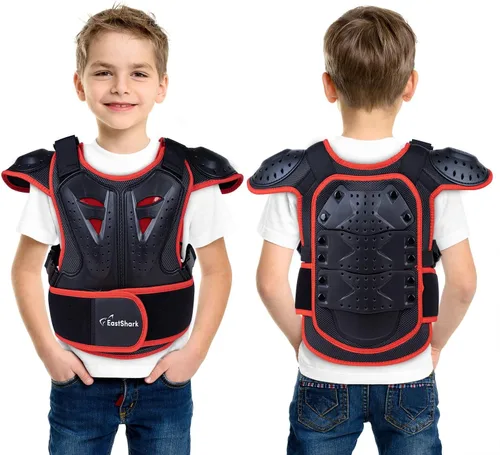 Miniatura 6 de Seahouse Chaleco de armadura de motocicleta para niños, protector de espalda, chaqueta blindada de carreras de calle para hombre+1 bandana al azar