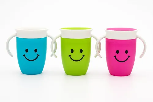 Miniatura 2 de HappySip Silicone Toddler Training Cups with Lids and Straws, BPA-Free, Leakproof, 3-Pack