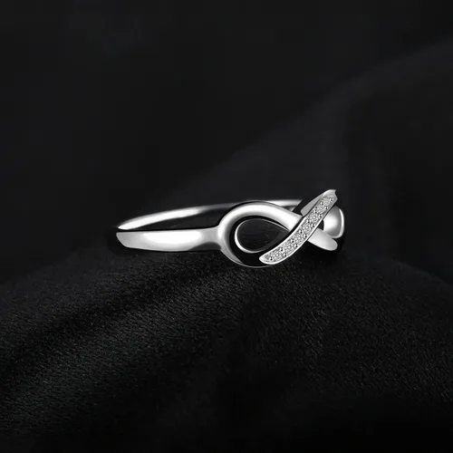 Miniatura 4 de JewelryPalace - Anillos de plata de ley 925 chapados en oro rosa, amarillo o blanco de 14 K para mujer, de compromiso, con circonia cúbica, de boda