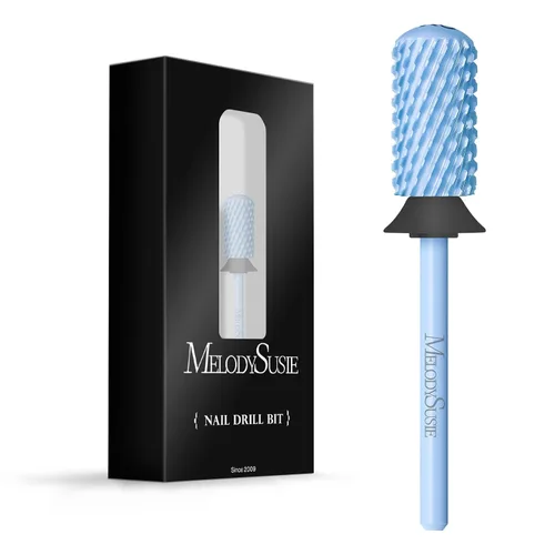 Miniatura 36 de MelodySusie Brocas de uñas de seguridad, brocas de carburo de 2,38 mm de barril grande y parte superior redonda y suave, adecuadas para manicura