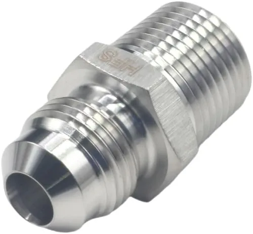 Miniatura 12 de HFS (R) 3/8" NPT macho a 1/4" SAE Macho Flare Tubing Adapter Manguera Conector Accesorios de tubería de acero inoxidable 304 (3/8" MNPT x 1/4" MSAE)